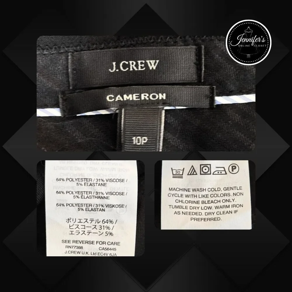 J. Crew Women's Black Cameron Style G9061 Cropped Dress Pants Size 10P